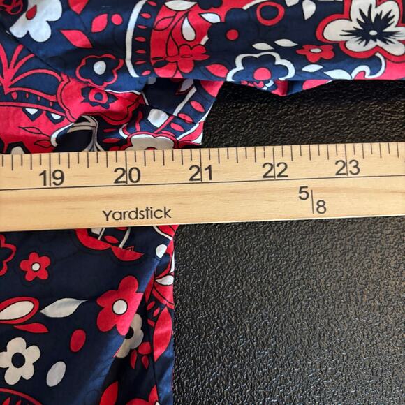 Talbots Women's Large Multicolor Paisley Print Classic Cotton Button Front Shirt - Picture 3 of 7